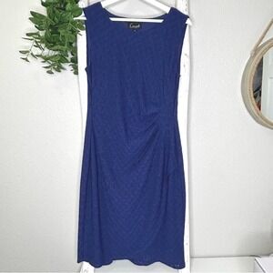 Connected Apparel Blue Lace Sleeveless Sheath Dress Party Cocktail Size‎ 6